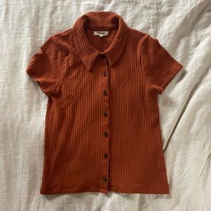 Madewell Burnt Orange Collared Top